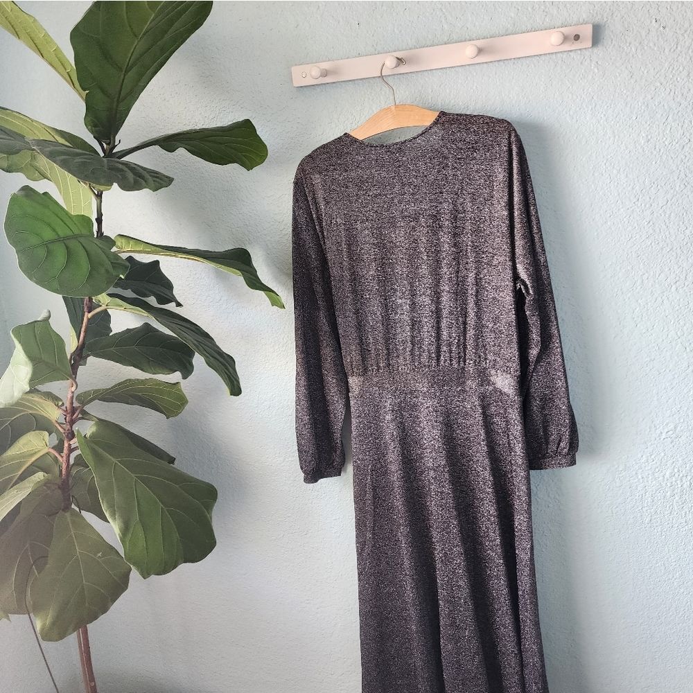 PLEIONE Metallic faux wrap midi dress - Picture 11 of 16